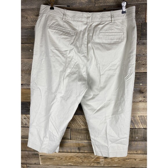 Studio Works Women's Capri Pants Plus Sz 18W Cream Cotton Spandex Stretch - Picture 5 of 11